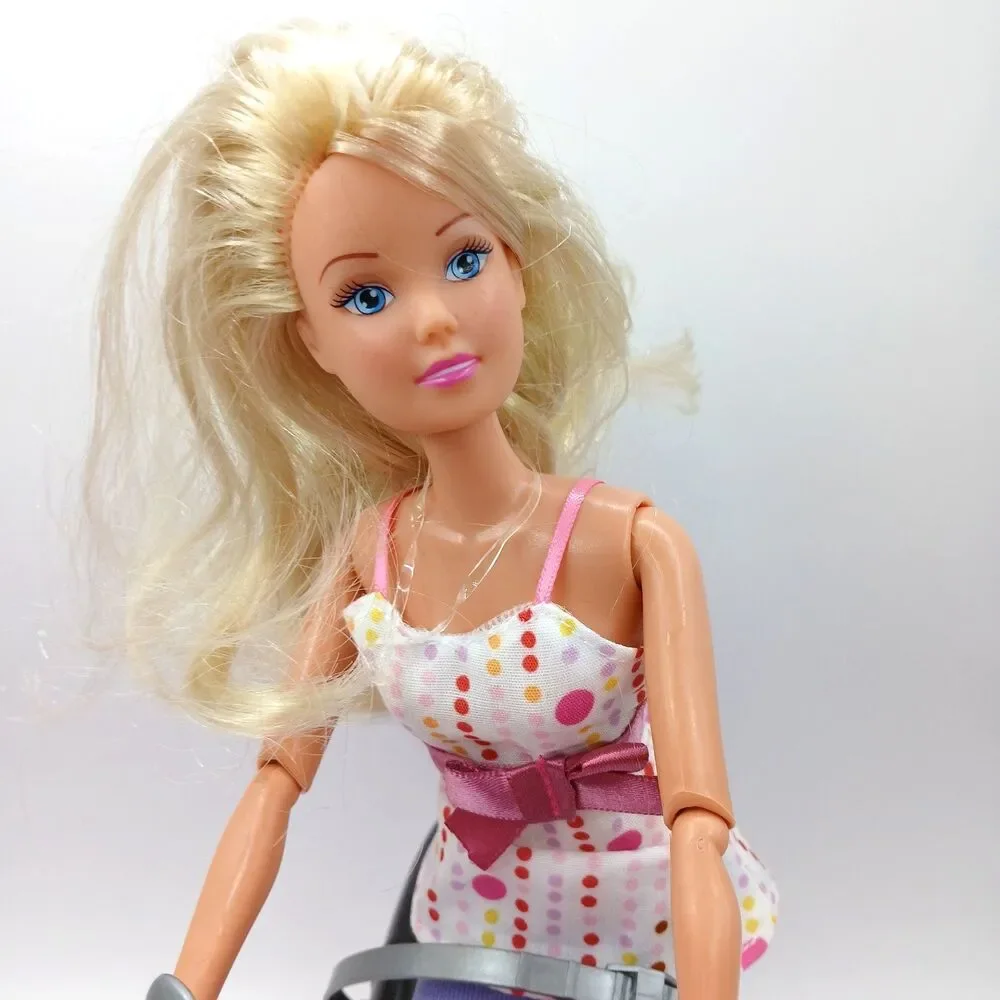 Steffi Love Doll & Pink Motor Scooter 11” Fashion Doll Dressed Two-Tone Blonde